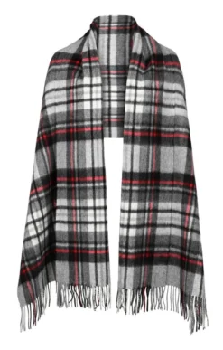 Ladies Lambswool Tartan Stole 18 Ladies Lambswool Tartan Stole -House Of Bruar TF00080GREYSTEWART 1