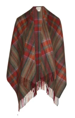 Ladies Country Check Lambswool Ruana