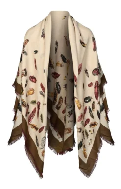 Feathers Shawl -House Of Bruar TF22601CREAMMVICUNA 1