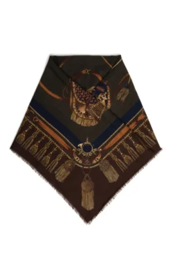 Ladies Equestrian Shawl -House Of Bruar TF22602OLIVE 2