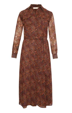 Ladies Chiffon Shirtwaister -House Of Bruar TN02301CHESTNUTLAUREL 1