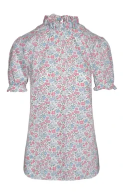 Ladies Ruffle T Shirt<br>Made With Liberty Fabric 20 Ladies Ruffle T Shirt<br>Made With Liberty Fabric -House Of Bruar TN07508PASTELPOSY 1