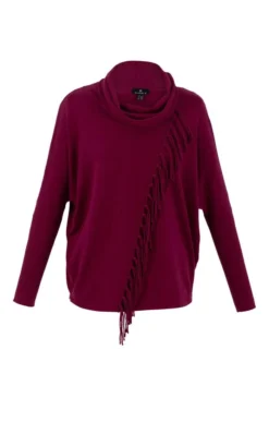 Ladies Marble Fringe Batwing Sweater