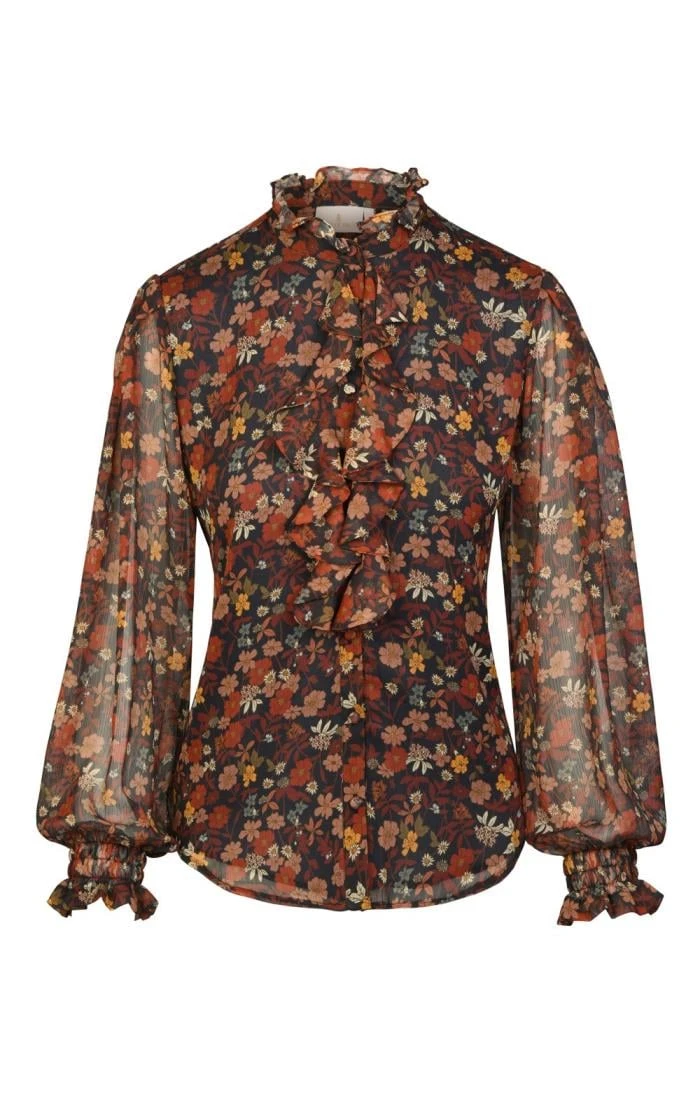 Ladies Chiffon Frill Blouse 3 Ladies Chiffon Frill Blouse - Image 3