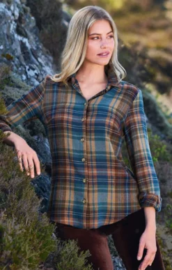 Ladies Wool Blend Checked Shirt