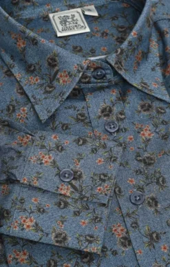 Ladies Brushed Cotton Shirt 8 Ladies Brushed Cotton Shirt -House Of Bruar TN22216FLORALDENIM 2