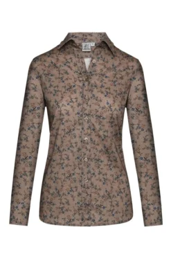 Ladies Brushed Cotton Shirt 10 Ladies Brushed Cotton Shirt -House Of Bruar TN22216FLORALOATMEAL 2