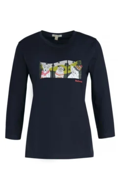 Ladies Barbour Winter Hopewell T-Shirt 5 Ladies Barbour Winter Hopewell T-Shirt -House Of Bruar TN23161NAVY 2