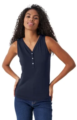 Ladies Crew Clothing Henley Vest Top