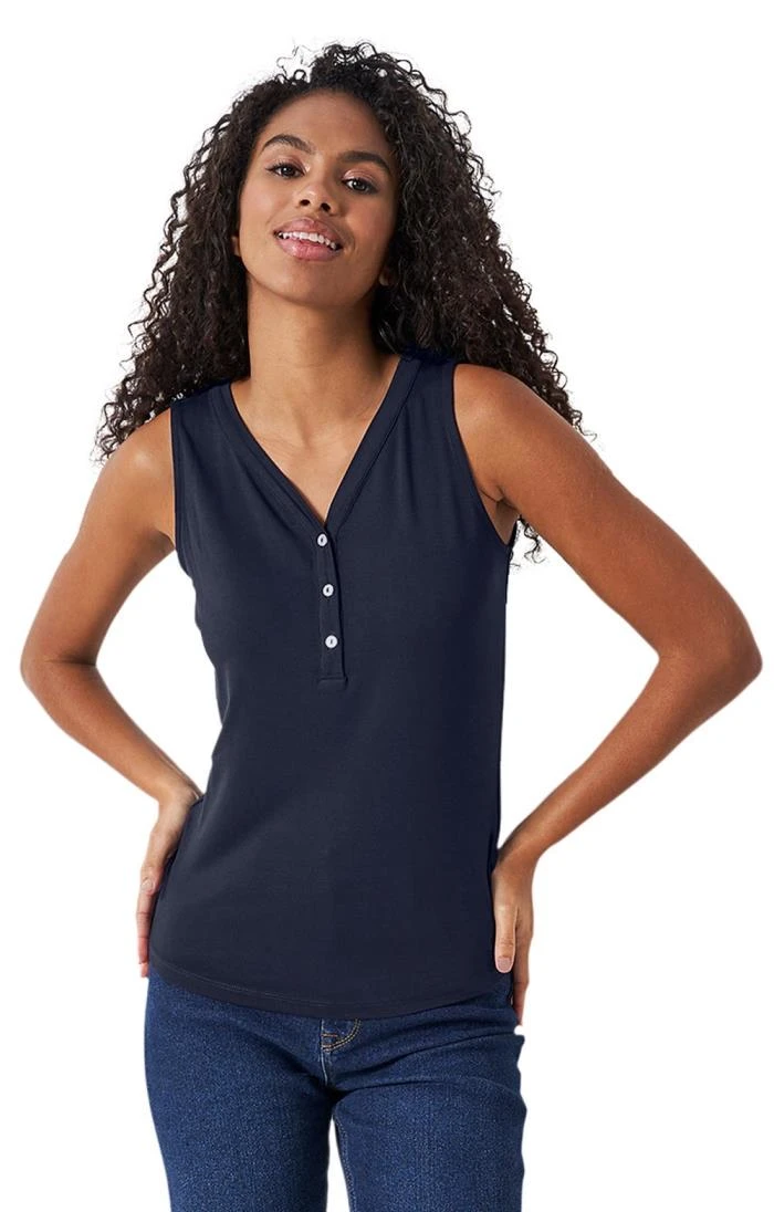 Ladies Crew Clothing Henley Vest Top 1 Ladies Crew Clothing Henley Vest Top