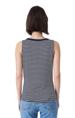 Ladies Crew Clothing Henley Vest Top 8 Ladies Crew Clothing Henley Vest Top -House Of Bruar TN23268NAVYWHITE 1