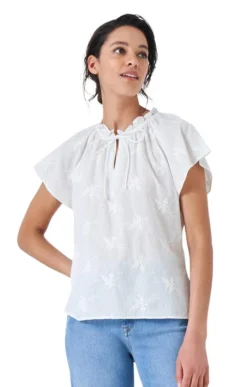 Ladies Crew Clothing Amy Embroidered Top