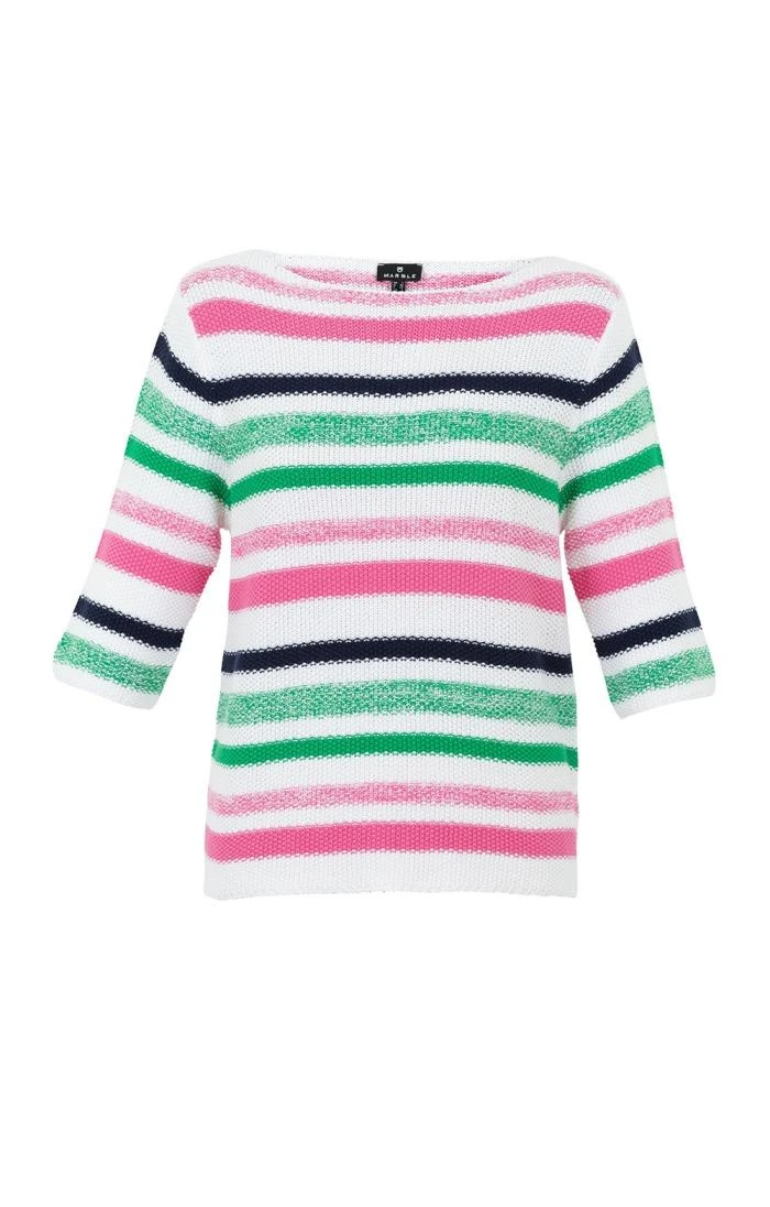 Ladies Marble Multi Stripe Sweater 2 Ladies Marble Multi Stripe Sweater - Image 2