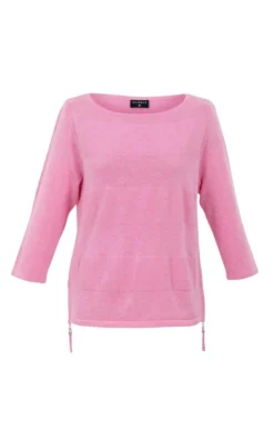 Ladies Marble Side Zip Knit Stripe Sweater