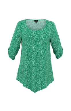 Ladies Marble Print Scoop Neck Tunic 7 Ladies Marble Print Scoop Neck Tunic -House Of Bruar TN23775GREENWHITE 2