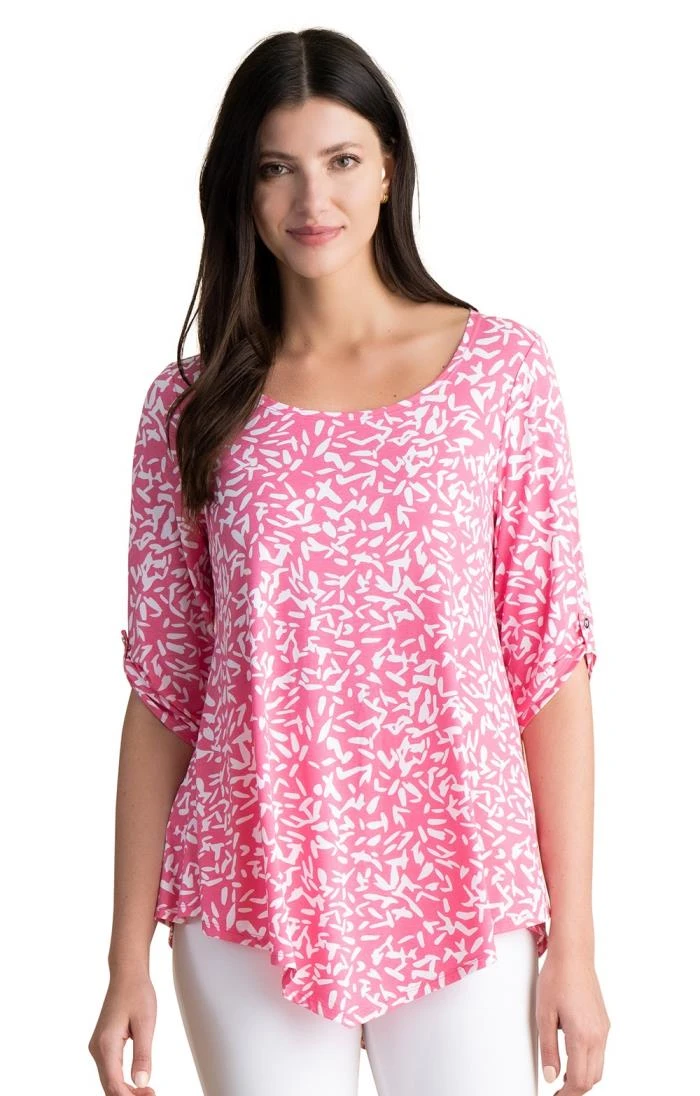 Ladies Marble Print Scoop Neck Tunic 1 Ladies Marble Print Scoop Neck Tunic