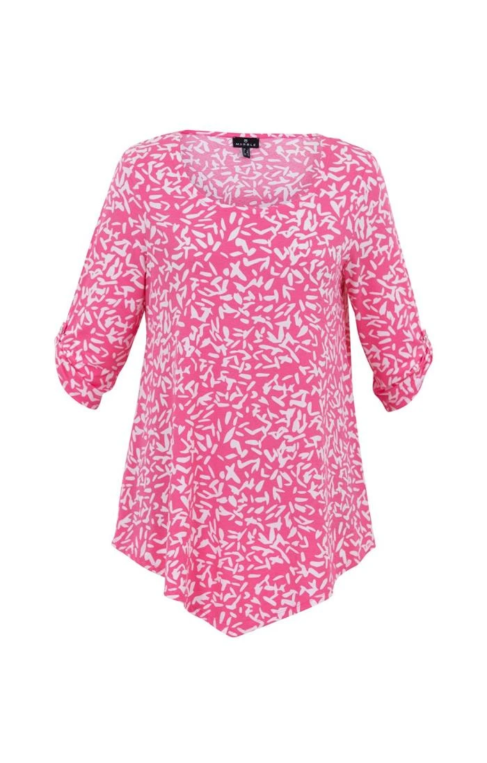 Ladies Marble Print Scoop Neck Tunic 5 Ladies Marble Print Scoop Neck Tunic - Image 5