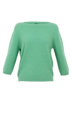 Ladies Marble Boat Neck Ribbed Sweater