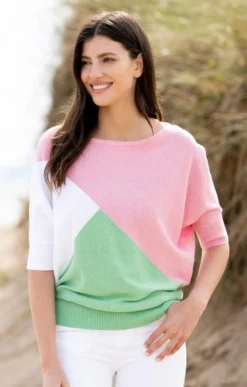 Ladies Marble Blouson Effect Sweater