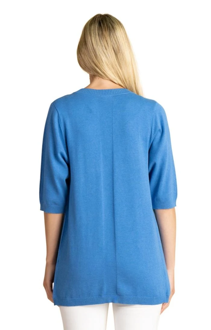 Ladies Marble Ribbed Detail Waterfall Cardigan 2 Ladies Marble Ribbed Detail Waterfall Cardigan - Image 2