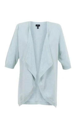 Ladies Marble Ribbed Detail Waterfall Cardigan 7 Ladies Marble Ribbed Detail Waterfall Cardigan -House Of Bruar TN23789DUCKEGG 1