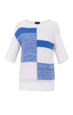 Ladies Marble Relaxed Fit Sweater -House Of Bruar TN23796BLUEWHITE 2