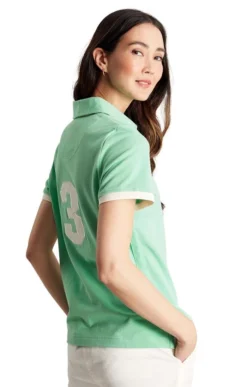 Ladies Joules Beaufort Polo Shirt -House Of Bruar TN23980PALEGREEN 1