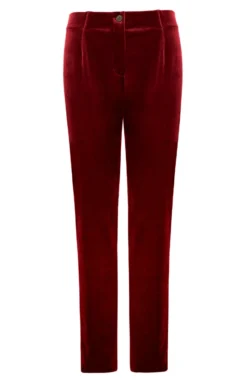 Velvet Pull-On Trousers 27 Velvet Pull-On Trousers -House Of Bruar TP08010BURGUNDY 1