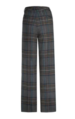 Ladies Wide Leg Flannel Trousers -House Of Bruar TP20052STARLINGFROSTCHK 3