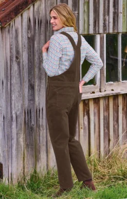 Ladies Cord Dungarees 29 Ladies Cord Dungarees -House Of Bruar TP22007DKBROWN 1