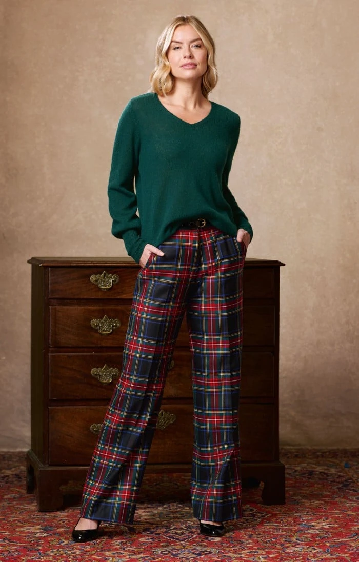 Ladies Wide Tartan Trousers 1 Ladies Wide Tartan Trousers