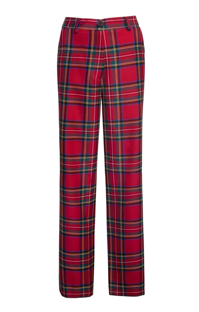 Ladies Wide Tartan Trousers 5 Ladies Wide Tartan Trousers - Image 5