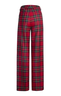 Ladies Wide Tartan Trousers 13 Ladies Wide Tartan Trousers -House Of Bruar TP23009REDSTEWART 4