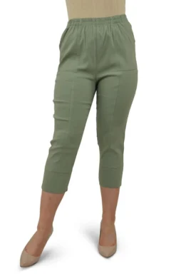 Ladies Elastic Crop Trousers