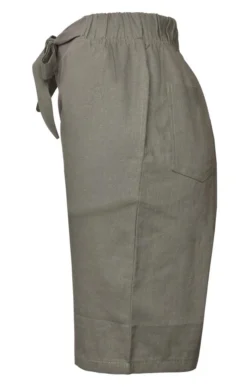 Ladies Linen Mix Shorts -House Of Bruar TP32162KHAKI 1