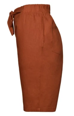Ladies Linen Mix Shorts -House Of Bruar TP32162TAN 1