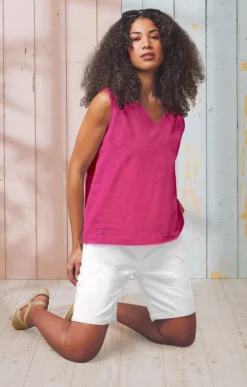 Ladies Linen Mix Shorts