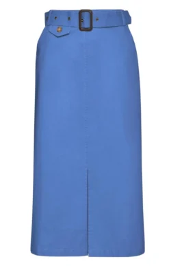 Ladies Chino Long Skirt -House Of Bruar TQ11012MIDBLUE 1