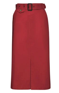 Ladies Chino Long Skirt -House Of Bruar TQ11012RED 1