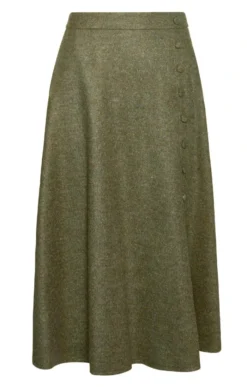 Ladies Button Swing Skirt 21 Ladies Button Swing Skirt -House Of Bruar TQ11102DEEPFORESTMEL 1 1
