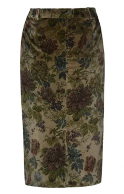 Ladies Tailored Velvet Skirt -House Of Bruar TQ11116VICTORIANFLORAL 2