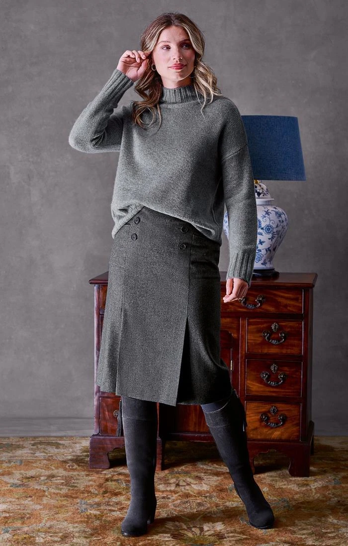 Ladies Double Vent Flannel Skirt 1 Ladies Double Vent Flannel Skirt