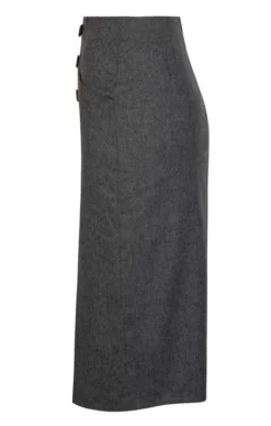 Ladies Double Vent Flannel Skirt 17 Ladies Double Vent Flannel Skirt -House Of Bruar TQ11118CLIFFTOPGREYMEL 2