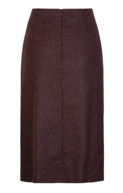 Ladies Double Vent Flannel Skirt 20 Ladies Double Vent Flannel Skirt -House Of Bruar TQ11118HEATHERBROWNMEL 2