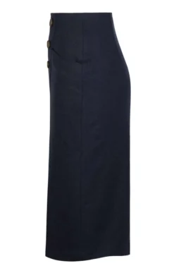 Ladies Double Vent Flannel Skirt 21 Ladies Double Vent Flannel Skirt -House Of Bruar TQ11118NAVY 1