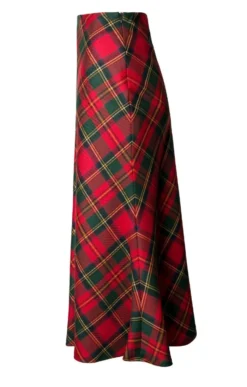 Ladies Plaid Bias Skirt 26 Ladies Plaid Bias Skirt -House Of Bruar TQ11255MUTEDRED 2