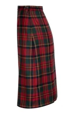 Plaid Invert Pleat Skirt -House Of Bruar TQ11385MUTEDRED 2