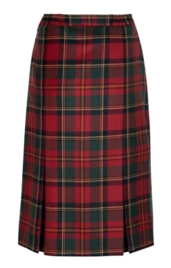 Plaid Invert Pleat Skirt -House Of Bruar TQ11385MUTEDRED 3