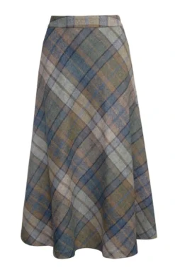Ladies Tweed Swing Skirt -House Of Bruar TQ12150DENIMFORESTCHK 1
