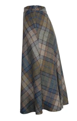 Ladies Tweed Swing Skirt -House Of Bruar TQ12150DENIMFORESTCHK 2